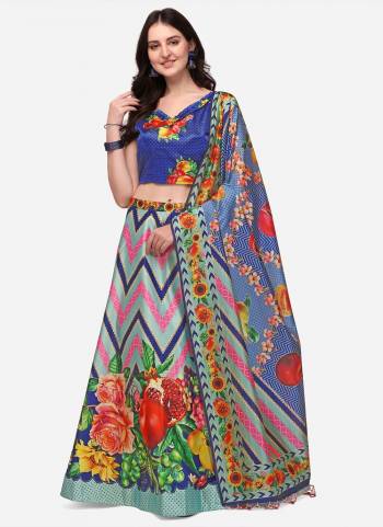 For A Fancy Designer Look,Grab These Lehenga Choli With Dupatta in Fine Colored.These Lehenga Are Satin Silk And Choli Are Silk And Dupatta Are Fabricated On Assam Silk Pair.Its Beautified With Designer Digital Printed.