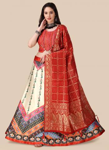 For A Fancy Designer Look,Grab These Lehenga Choli With Dupatta in Fine Colored.These Lehenga Are Satin Silk And Choli Are Silk And Dupatta Are Fabricated On Banarasi Silk Pair.Its Beautified With Designer Digital Printed With Sequance Embroidery Work.