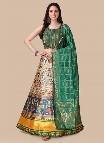 For A Fancy Designer Look,Grab These Lehenga Choli With Dupatta in Fine Colored.These Lehenga Are Satin Silk And Choli Are Silk And Dupatta Are Fabricated On Banarasi Silk Pair.Its Beautified With Designer Digital Printed With Sequance Embroidery Work.