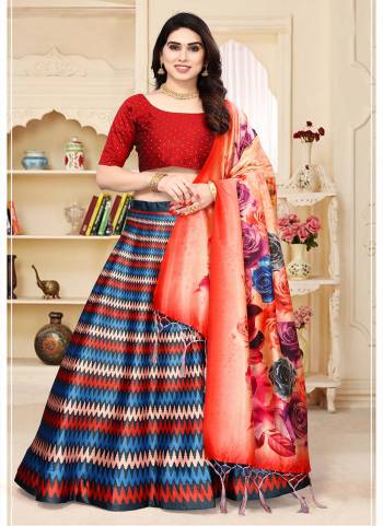 For A Fancy Designer Look,Grab These Lehenga Choli With Dupatta in Fine Colored.These Lehenga Are Satin Silk And Choli Are Silk And Dupatta Are Fabricated On Assam Silk Pair.Its Beautified With Designer Digital Printed.