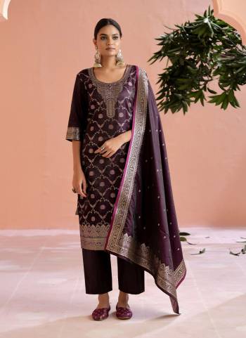 Grab These Salwar Suit in Fine Colored Pair With Bottom And Dupatta.These Top Are Satin Silk And Dupatta Are Fabricated On Satin Silk Pair With Satin Silk Bottom.Its Beautified With Wevon Jacquard Designer Work.