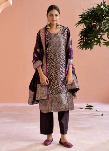 Grab These Salwar Suit in Fine Colored Pair With Bottom And Dupatta.These Top Are Satin Silk And Dupatta Are Fabricated On Satin Silk Pair With Satin Silk Bottom.Its Beautified With Wevon Jacquard Designer Work.