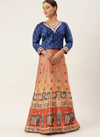 Grab These Designer Crop Top Lehenga Choli in Fine Colored.These Lehenga Are Satin Silk And Choli Are Silk Fabricated Pair.Its Beautified With Designer Digital Printed.