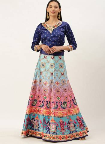 Grab These Designer Crop Top Lehenga Choli in Fine Colored.These Lehenga Are Satin Silk And Choli Are Silk Fabricated Pair.Its Beautified With Designer Digital Printed.