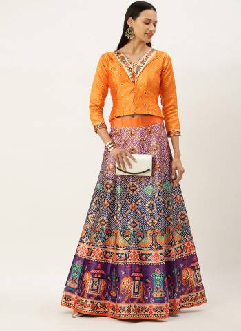 Grab These Designer Crop Top Lehenga Choli in Fine Colored.These Lehenga Are Satin Silk And Choli Are Silk Fabricated Pair.Its Beautified With Designer Digital Printed.