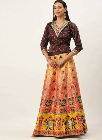 Grab These Designer Crop Top Lehenga Choli in Fine Colored.These Lehenga Are Satin Silk And Choli Are Silk Fabricated Pair.Its Beautified With Designer Digital Printed.