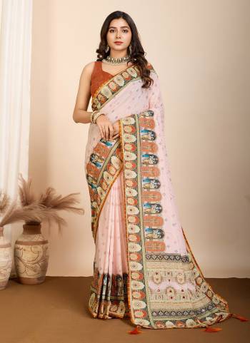 Garb This Partywear Saree Paired With Blouse.This Saree And Blouse Are Muslin Cotton Based Fabric With Designer Digital Printed. Buy This Pretty Saree Now.