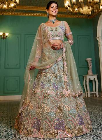 Attrective Looking This Partywear Fine Color Fancy Heavy Designer Choli And Lahenga Fabriced On Net And Dupatta Net In Fabricated Beautified With Attrective Designer Heavy Sequance,Thread,Coding Embroidery Work. Buy Now.