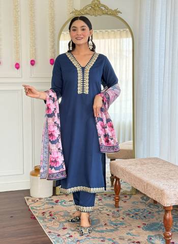Looking These Readymade Suit in Fine Colored Pair With Bottom And Dupatta.These Top And Bottom Are Fabricated On Viscose Slub Pair With Chinon Dupatta.Its Beautified With Designer Embroidery Work With Printed Dupatta.