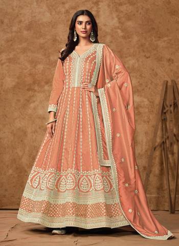 Looking These Beautiful Looking Fine Color Anarkali Suits With Dupatta.These Top Are Dolla Silk And Dupatta Are Dolla Silk Fabricated And Crepe Bottom.Its Beautified With Designer Heavy Embroidery Work.