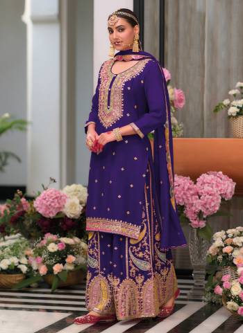 Garb These Designer Plazzo Suits in Fine Colored Pair With Dupatta.These Top Are Chinon And Dupatta Are Fabricated On Chinon Pair With Chinon Bottom.Its Beautified With Heavy Designer Jari,Sequance Embroidery Work