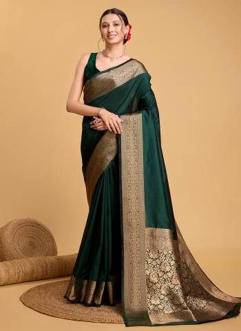 Attrective This Partywear Saree Paired With Blouse.This Saree And Blouse Are Soft Silk Based Fabric With Wevon Jari Rich Pallu Designer. Buy This Pretty Saree Now.