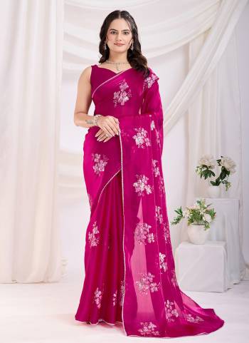 Looking These Party Wear Saree in Fine Colored.These Saree Are Jimmi Choo And Blouse is Mono Banglori Silk Fabricated.Its Beautified With Designer Sequance Embroidery Work.