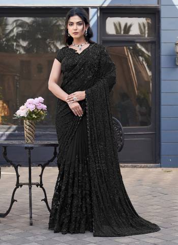 Look Attrective These Fancy Designer Party Wear Saree in Fine Colored.These Saree Are Armani Tulle And Blouse Butterfly Net is Fabricated.Its Beautified Heavy Desiger Sequance Embroidery,Applique With Beads Work.