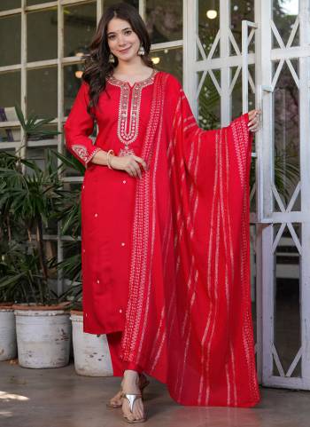Looking These Suit in Fine Colored Pair With Bottom And Dupatta.These Top And Bottom Are Fabricated On Viscose Chanderi Pair With Viscose Jacquard Dupatta.Its Beautified With Designer Embroidery Work .