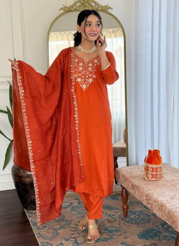 Garb These Suit in Fine Colored Pair With Bottom And Dupatta.These Top And Bottom Are Fabricated On Viscose Chinon Pair With Chanderi Cotton Dupatta.Its Beautified With Designer Embroidery Work.
