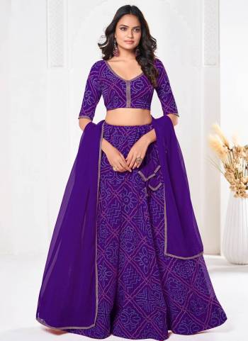 Grab These Party Wear Lehenga Choli in Fine Colored.These Lehenga Are Georgette Choli Are Georgette And Dupatta Are Fabricated On Georgette Pair.Its Beautified With Bandhani Printed.
