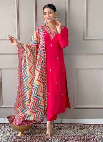 Garb These Suit in Fine Colored Pair With Bottom And Dupatta.These Top And Bottom Are Fabricated On Viscose Pair With Linen Slub Dupatta.Its Beautified With Designer Embroidery Work Printed .
