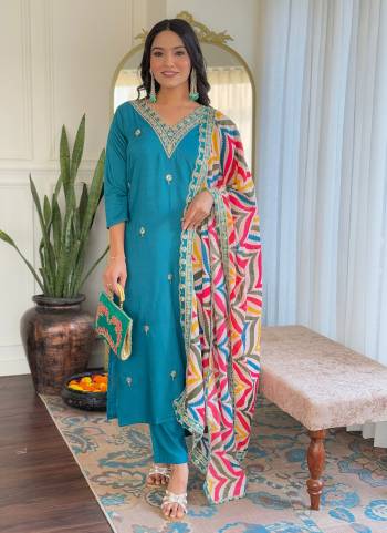 Garb These Suit in Fine Colored Pair With Bottom And Dupatta.These Top And Bottom Are Fabricated On Viscose Pair With Linen Slub Dupatta.Its Beautified With Designer Embroidery Work Printed .