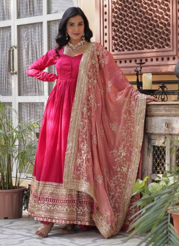 Attrective Looking These Beautiful Looking Readymade Long Gown With Dupatta.These Gown Are Shimmer Vichitra And Dupatta is Fabricated On Fendi.Its Beautified With Designer Beads Sequance Embroidery Work.