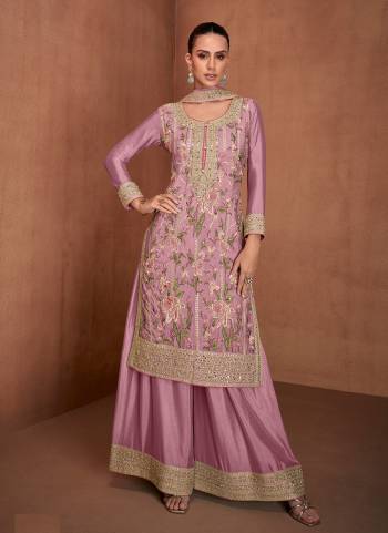 Garb These Designer Free Size Stitched Plazzo Suits in Fine Colored Pair With Dupatta.These Top Are Chinon And Dupatta Are Fabricated On Chinon Pair With Chinon Bottom.Its Beautified With Heavy Designer Multy Thread Embroidery Work