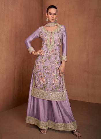 Garb These Designer Free Size Stitched Plazzo Suits in Fine Colored Pair With Dupatta.These Top Are Chinon And Dupatta Are Fabricated On Chinon Pair With Chinon Bottom.Its Beautified With Heavy Designer Multy Thread Embroidery Work