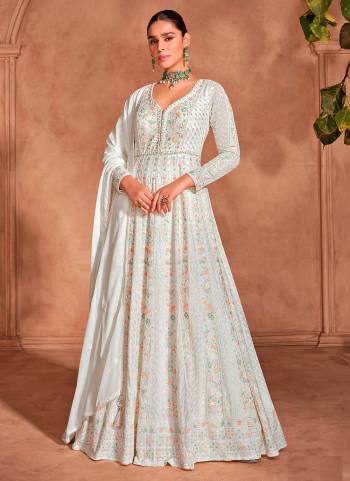 Garb These Party Wear Designer Anarkali Suits in Fine Colored Pair With Dupatta.These Top And Dupatta Are Fabricated On Chinon Pair With Santoon Bottom.Its Beautified With Designer Heavy Embroidery Work.