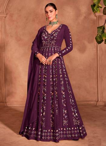 Garb These Party Wear Designer Anarkali Suits in Fine Colored Pair With Dupatta.These Top And Dupatta Are Fabricated On Chinon Pair With Santoon Bottom.Its Beautified With Designer Heavy Embroidery Work.