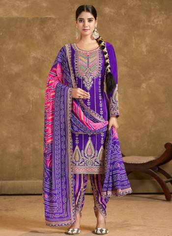 Garb These Designer Free Size Stitched Dhoti Style Suits in Fine Colored Pair With Dupatta.These Top Are Chinon And Dupatta Are Fabricated On Chinon Pair With Chinon Bottom.Its Beautified With Heavy Designer Embroidery Work With Printed.