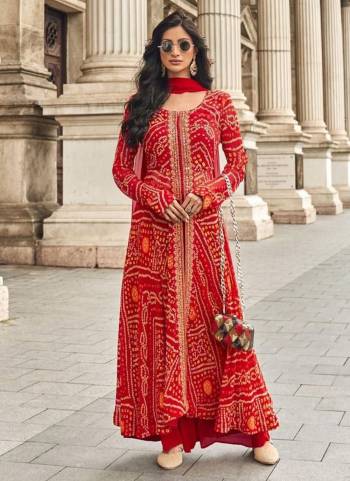 Looking These Designer Free Size Stitched Plazzo Suits in Fine Colored Pair With Dupatta.These Top Are Georgette And Dupatta Are Fabricated On Nazmin Pair With Georgette Bottom.Its Beautified With Bandhani Printed Designer With Embroidery Work.