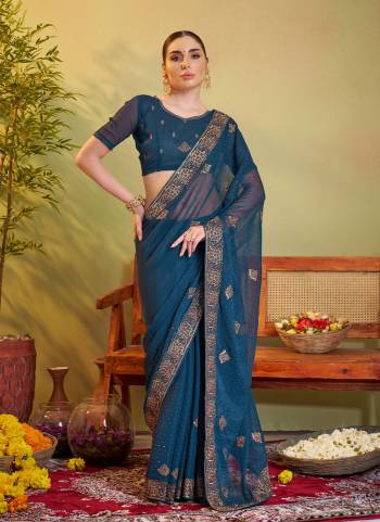 Attrctive These Fancy Party Wear Saree in Fine Colored.These Saree Are Shimmer Chiffon And Blouse is Fabricated On Shimmer Chiffon Pair.Its Beautified With Fancy Disigner Embroidery Work.