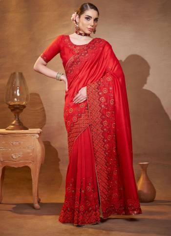 Attrctive These Fancy Party Wear Saree in Fine Colored.These Saree Are Vichitra Silk And Blouse is Fabricated On Vichitra Silk Pair.Its Beautified With Fancy Disigner Embroidery Work.