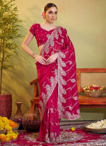 Looking These Fancy Party Wear Saree in Fine Colored.These Saree And Blouse is Fabricated On Crunchy Chiffon Pair.Its Beautified With Fancy Disigner Embroidery Work.