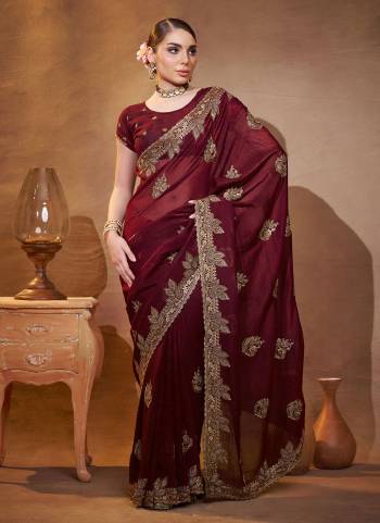 Looking These Fancy Party Wear Saree in Fine Colored.These Saree And Blouse is Fabricated On Crunchy Chiffon Pair.Its Beautified With Fancy Disigner Embroidery Work.
