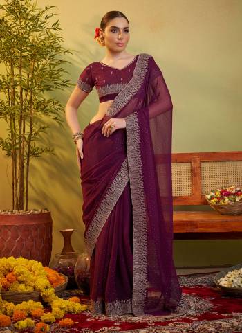 Looking These Fancy Party Wear Saree in Fine Colored.These Saree And Blouse is Fabricated On Shimmer Chiffon Pair.Its Beautified With Fancy Disigner Embroidery Work.