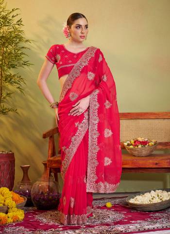 Looking These Fancy Party Wear Saree in Fine Colored.These Saree And Blouse is Fabricated On Fendy Chiffon Pair.Its Beautified With Fancy Disigner Embroidery Work.