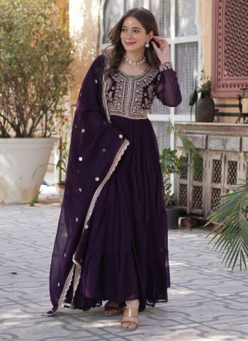 Looking These Beautiful Looking Party Wear Readymade Long Gown With Dupatta.These Gown And Dupatta is Fabricated On Faux Georgette.Its Beautified With Designer Pearl Embroidery Work.