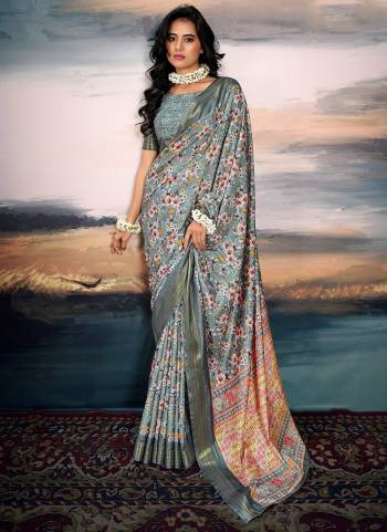 Looking These Party Wear Saree in Fine Colored.These Saree Are Cotton Silk And Blouse is Fabricated On Cotton Silk.Its Beautified With Weaving Jari Border Designer With Digital Printed.