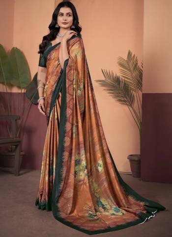 Attrective Look These Party Wear Saree in Fine Colored.These Saree And Blouse is Fabricated On Soft Crepe Silk.Its Beautified With Designer Digital Printed With Foil Outline Work.