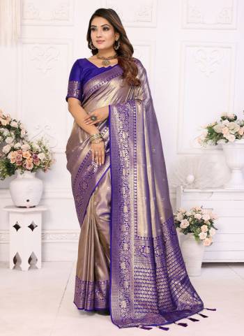 Looking These Festive Wear Saree in Fine Colored.These Saree And Blouse is Fabricated On Banarasi Tissue Silk.Its Beautified With Wevon Jari Pallu Heavy Designer.