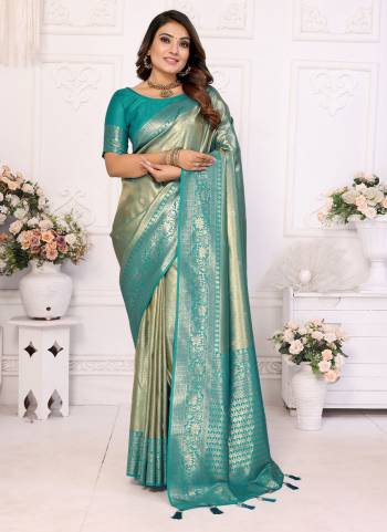 Looking These Festive Wear Saree in Fine Colored.These Saree And Blouse is Fabricated On Banarasi Tissue Silk.Its Beautified With Wevon Jari Pallu Heavy Designer.