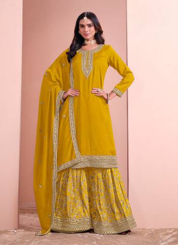 Garb These Beautiful Looking Fine Color Plazzo Suits.These Top Are Art Silk And Dupatta Are Art Silk And Bottom Dolla Silk Fabricated.Its Beautified With Wevon Designer,Embroidery Work.