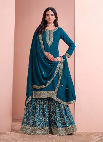 Garb These Beautiful Looking Fine Color Plazzo Suits.These Top Are Art Silk And Dupatta Are Art Silk And Bottom Dolla Silk Fabricated.Its Beautified With Wevon Designer,Embroidery Work.