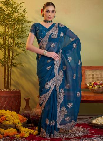 Attrctive These Fancy Party Wear Saree in Fine Colored.These Saree And Blouse is Fabricated On Crunchy Chiffon Pair.Its Beautified With Fancy Disigner Embroidery Work.