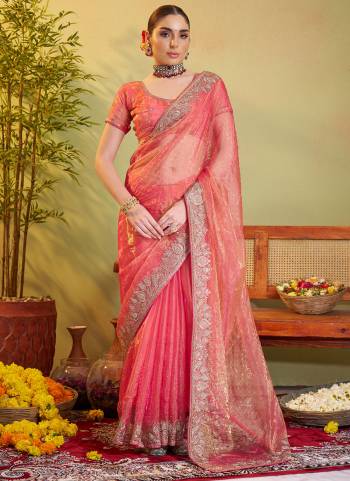 Attrctive These Fancy Party Wear Saree in Fine Colored.These Saree And Blouse is Fabricated On Tissue Organza Pair.Its Beautified With Fancy Disigner Embroidery Work.