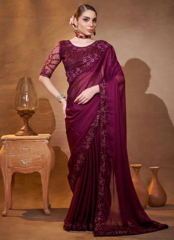 Attrctive These Fancy Party Wear Saree in Fine Colored.These Saree And Blouse is Fabricated On Satin Jacquard Pair.Its Beautified With Fancy Disigner Embroidery Work.