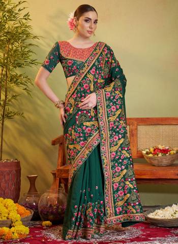 Attrctive These Fancy Party Wear Saree in Fine Colored.These Saree And Blouse is Fabricated On Barfi Satin Pair.Its Beautified With Fancy Disigner Embroidery Work.