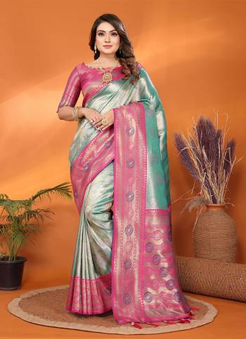 Attrective These Festive Wear Saree in Fine Colored.These Saree And Blouse is Fabricated On Banarasi Tissue Silk.Its Beautified With Wevon Paithani Jari Designer.