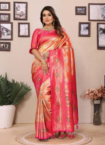 Attrective These Festive Wear Saree in Fine Colored.These Saree And Blouse is Fabricated On Banarasi Tissue Silk.Its Beautified With Wevon Paithani Jari Designer.
