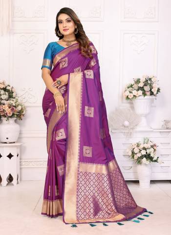 Attrective These Festive Wear Saree in Fine Colored.These Saree And Blouse is Fabricated On Soft Silk.Its Beautified With Wevon Jari Designer.